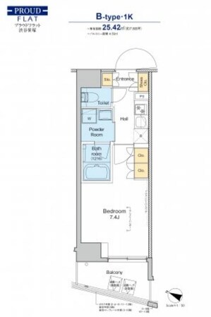 プラウドフラット渋谷笹塚の物件間取画像